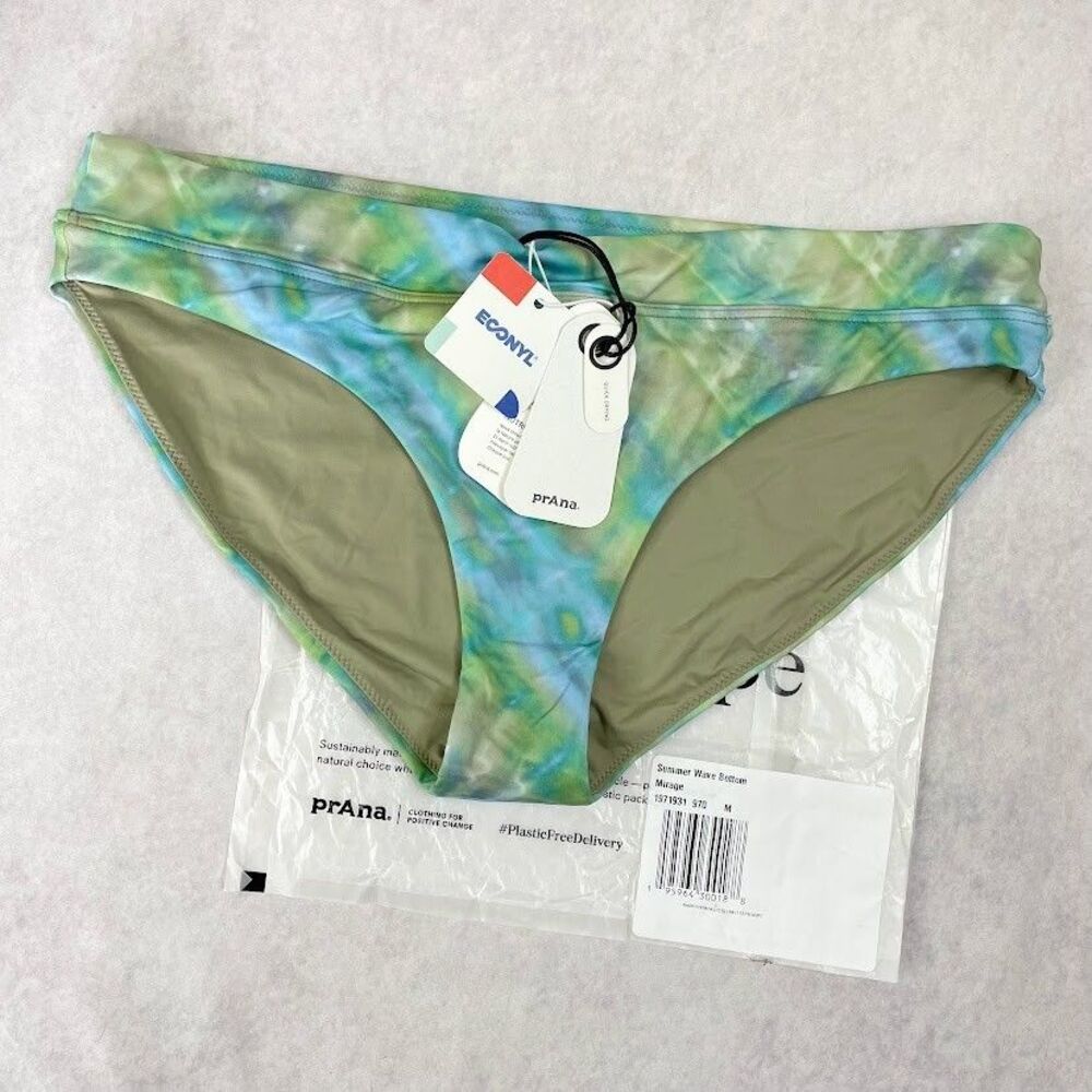 Prana Tie-Dye Bikini Bottoms in Green & Blue